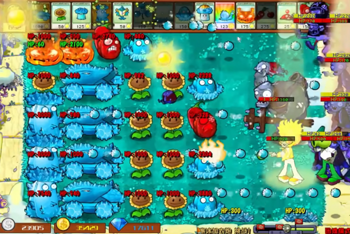 植物大战僵尸杂交版寒冰加农炮1怎么过2