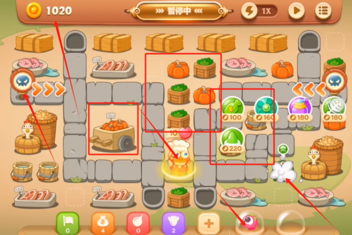 保卫萝卜3集市篇第46关怎么过_保卫萝卜3集市第46关攻略图解法