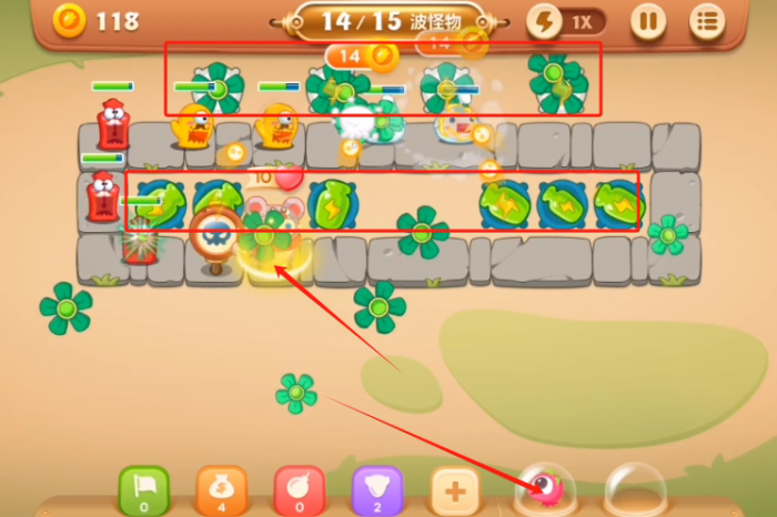 保卫萝卜3第49关怎么完美通过2