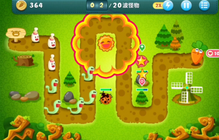 保卫萝卜丛林第4关怎么过1