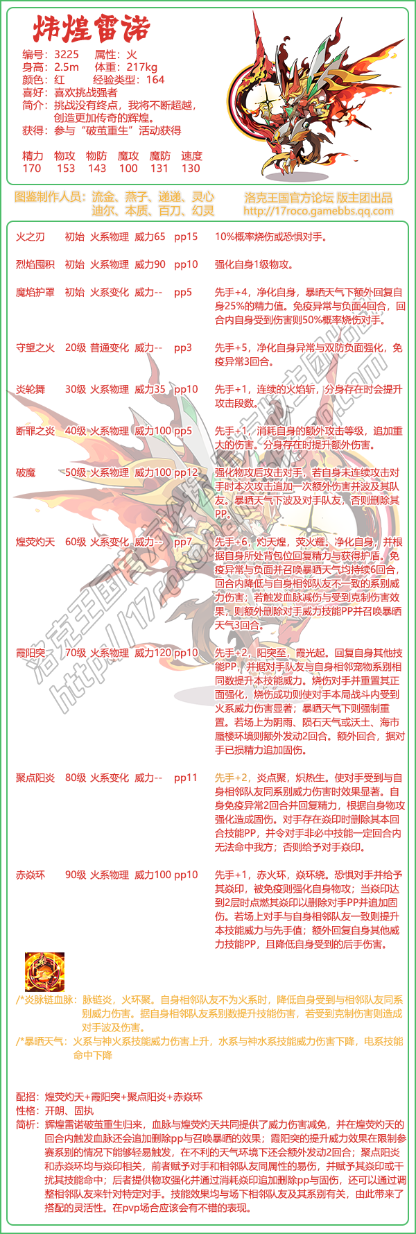 洛克王国炜煌雷诺技能怎么搭配_洛克王国雷王