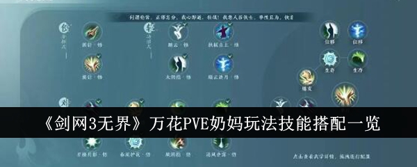 剑网3无界万花PvE奶妈玩法技能怎么搭配1