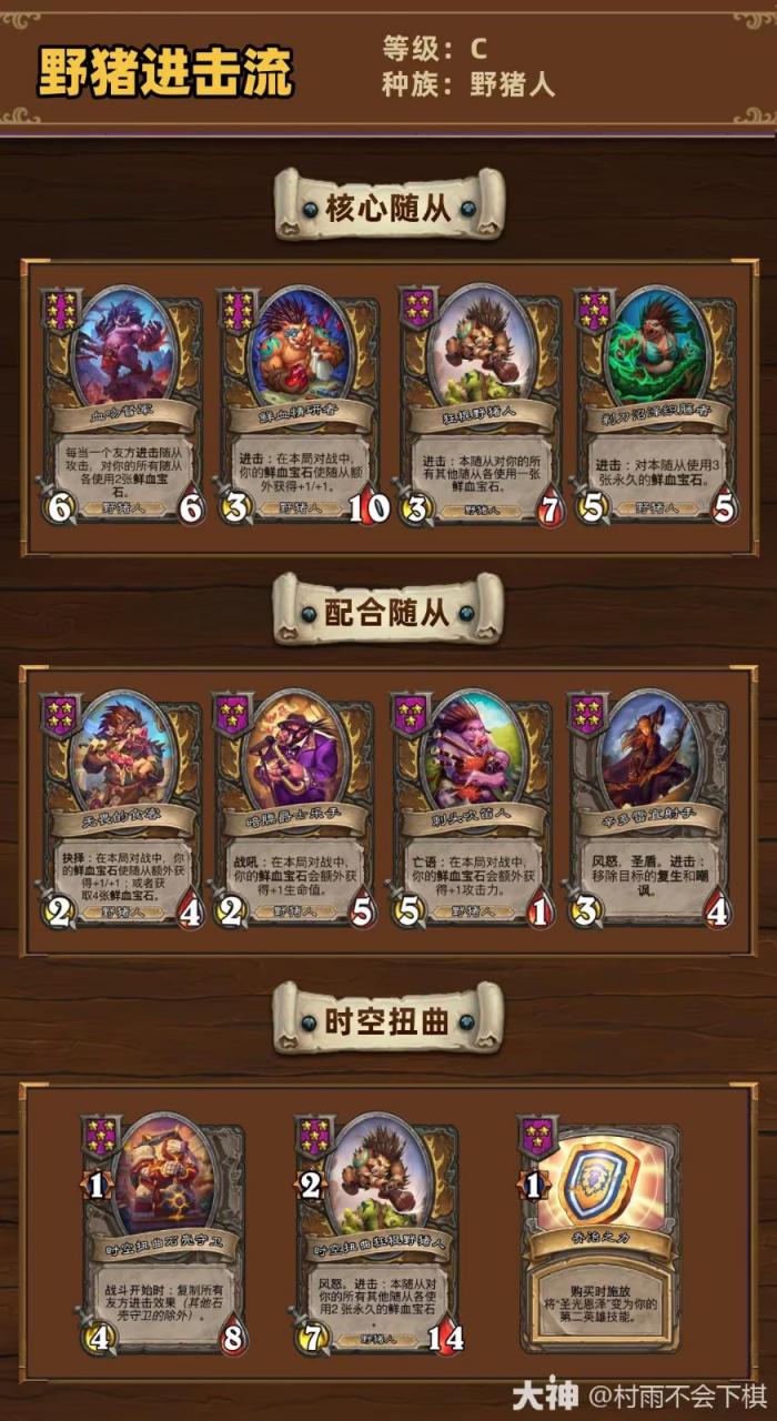 炉石传说34.2.2酒馆战棋野猪进击流玩法_炉石传说酒馆战棋野猪人阵容
