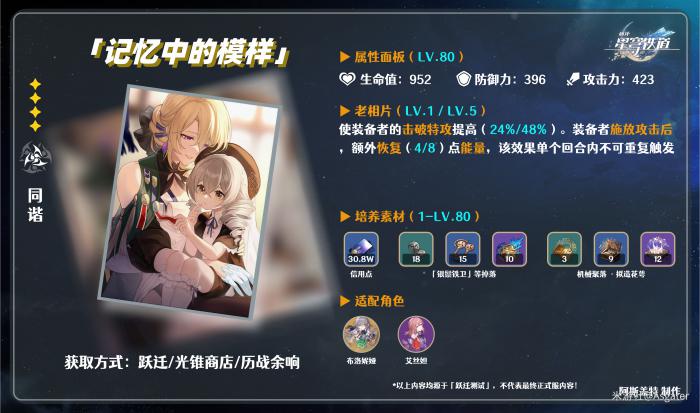 崩坏星穹铁道光锥记忆中的模样介绍1