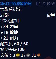 《魔兽世界》净化过的邪能护肩属性1