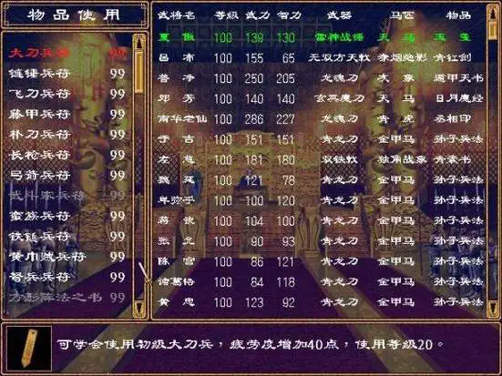 三国群英传2所有物品作用是什么2