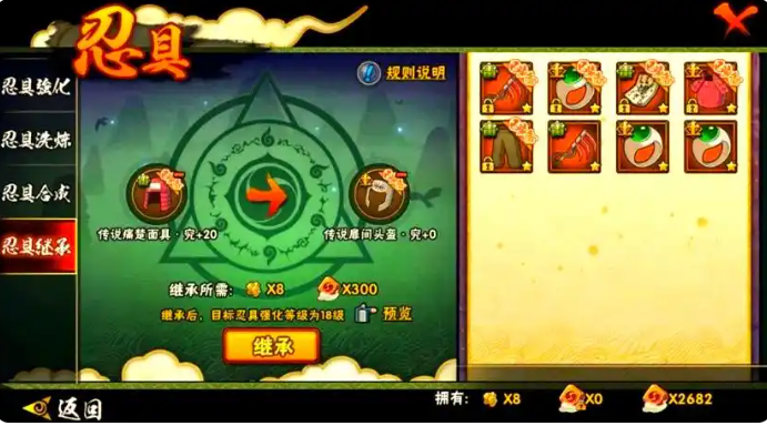 火影忍者怎么继承装备3