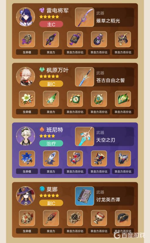 原神雷神主c怎么配队?2