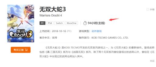 无双大蛇3多久通关?1