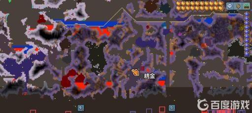 泰拉瑞亚精金矿在地图长什么样?3