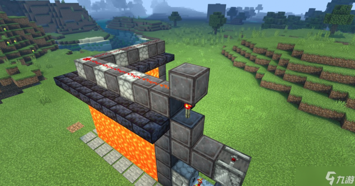 《我的世界》全自动按钮岩浆门建造教学19